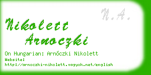 nikolett arnoczki business card